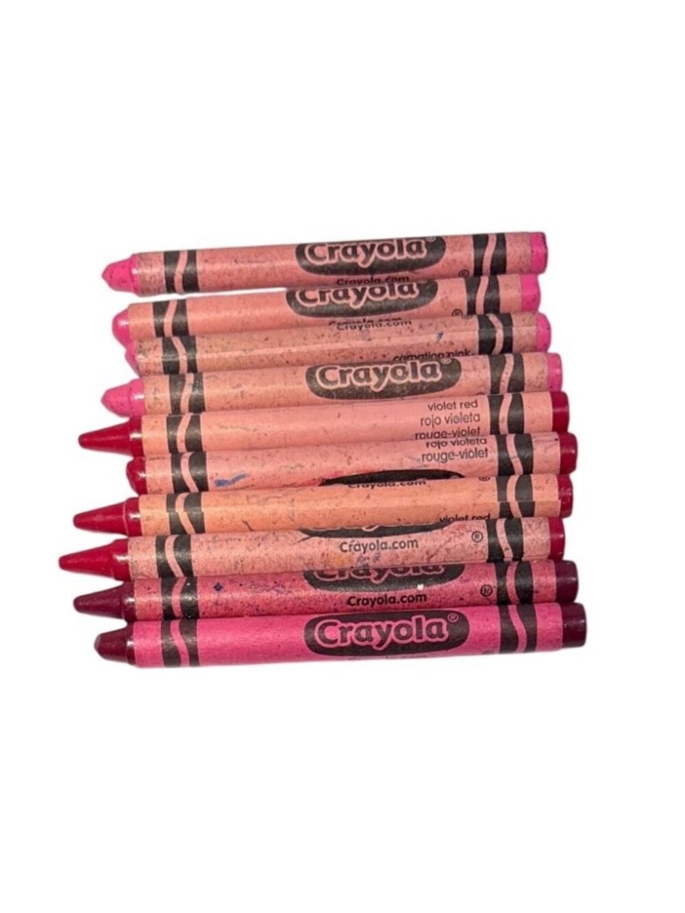 Crayola Crayons Violet Red Carnation Pink Red Violet Shades Pre Owned Lot of 10